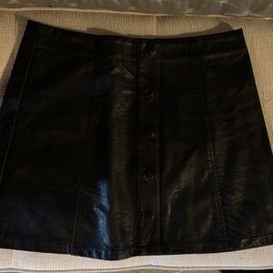 faux leather mini skirt